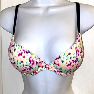 VICTORIA’S SECRET PINK Multicolor Padded Watercolor Bra Sz 32B